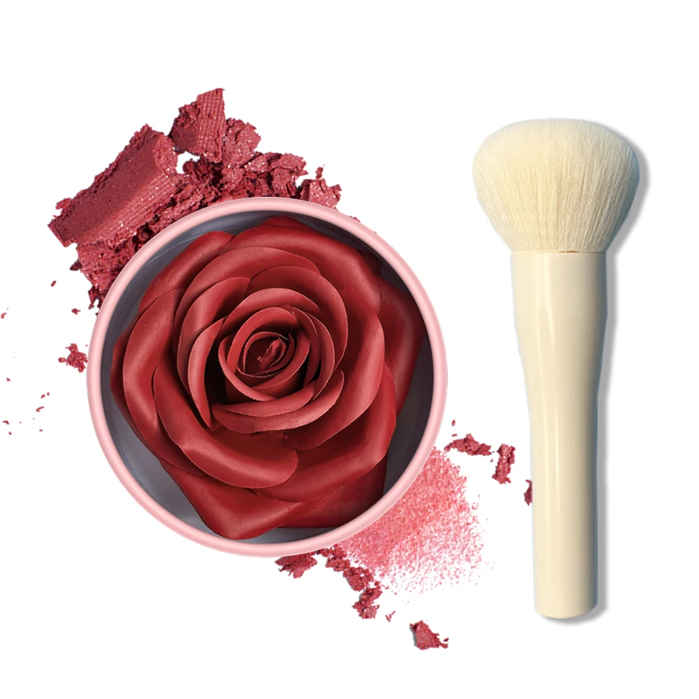 บลัชออนกลีบกุหลาบ, คอนทัวร์และปรับผิวให้สว่างขึ้นสีเบจอ่อน, ดีไซน์รูปดอกไม้, บลัชออนสีชมพูดอกกุหลาบ เครื่องสำอางสำหรับใบหน้า ของขวัญ