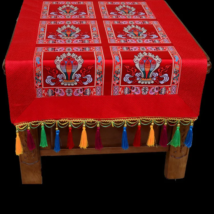 Wholesale Buddhist supplie family home Buddhism Temple RU YI Manipal Auspicious Embroidery Altar Table cloth Art Deco