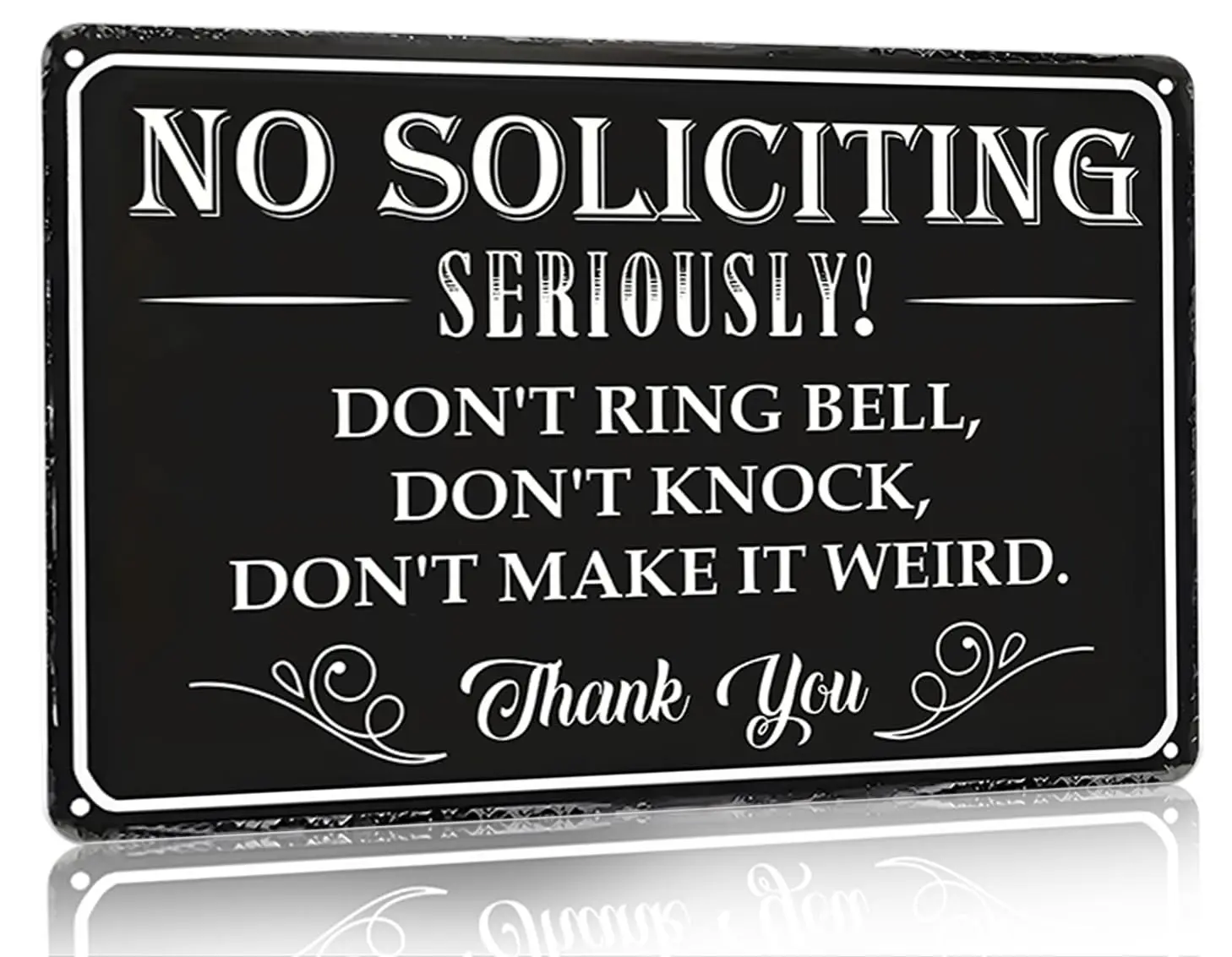 Bestylez No Soliciting Sign Please Do Not Ring Bell or Knock Vintage Metal Sign for House Office Front Door Porch Yard Wall Deco