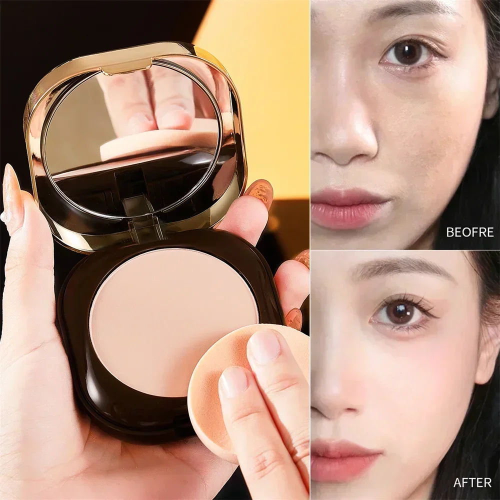 Soft Mist Pressed Powder Silky Smooth Fully Cover Concealer 2 In 1 Natural Lasting Loose Powder Oil Face Contour Setting Makeup