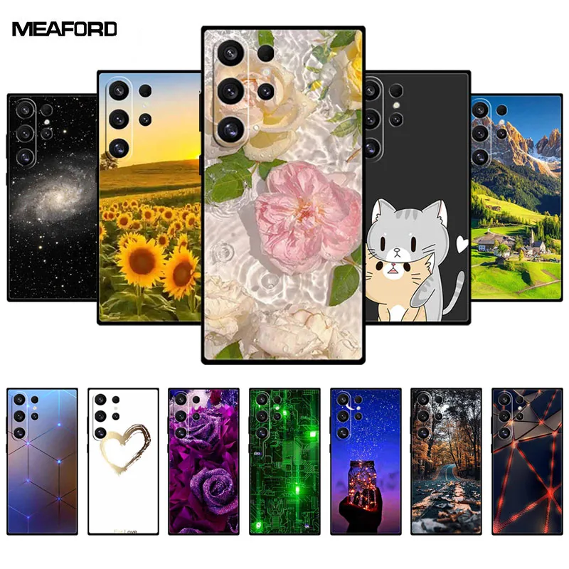 Flower Case For Samsung S26 Pro S25 S24 S23 FE S22 Plus Ultra Back Color Phone Cover Coque Galaxy S 25 Edge Protector Funda Capa