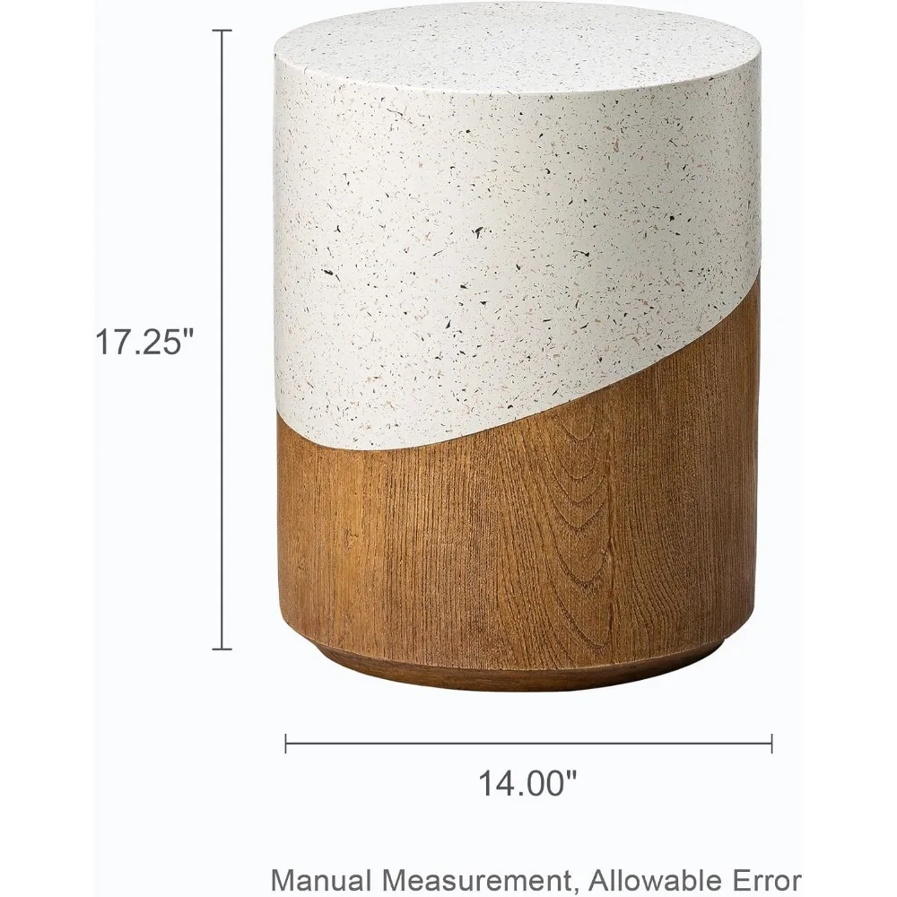 طاولة جانبية مزخرفة على الطراز العتيق مع حامل زراعة على شكل تيرازو صناعي ومظهر خشبي للاستخدام في النهاية بجانب السرير ومنضدة #2