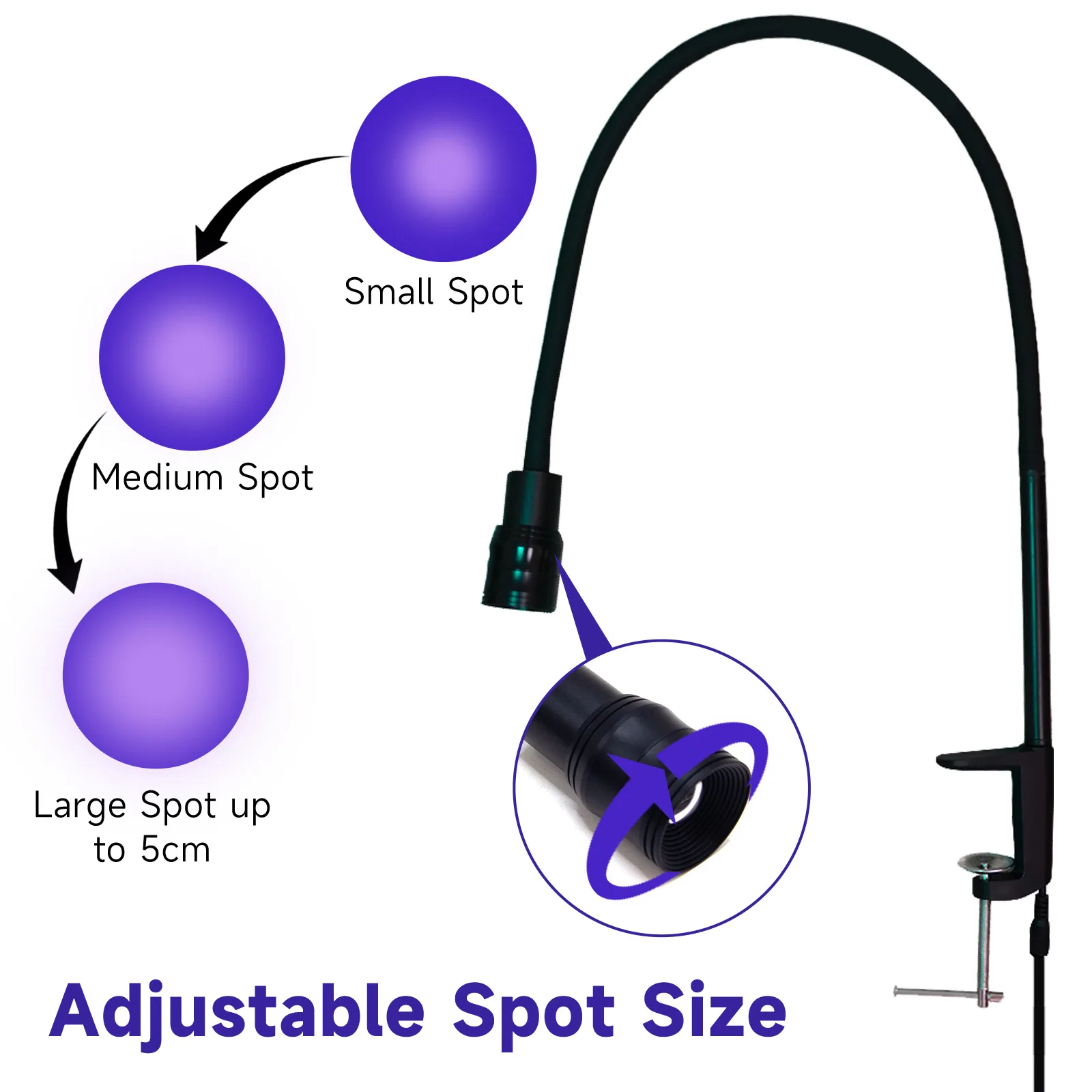 10W Desktop Adjustable Purple Light Eyelash Beauty Lamp False Eyelash Extension UV Glue Curing Lamp For False Eyelash Extension
