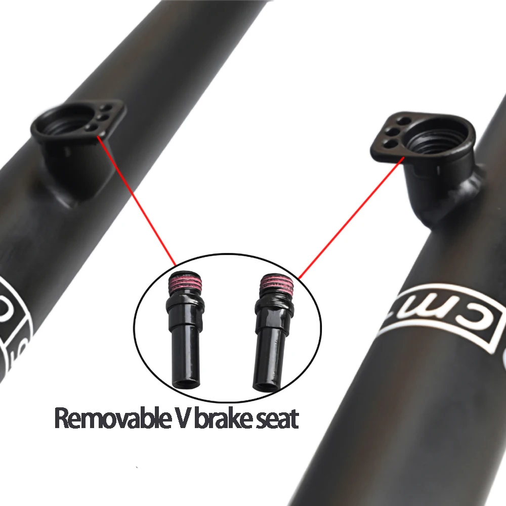 26/27.5ER DARKROCK CM-5 Cr-Mo Steels Front Fork 28.6mm DISC and V Brake MTB Rigid Fork Mountain Bikes Parts Matt Glossy
