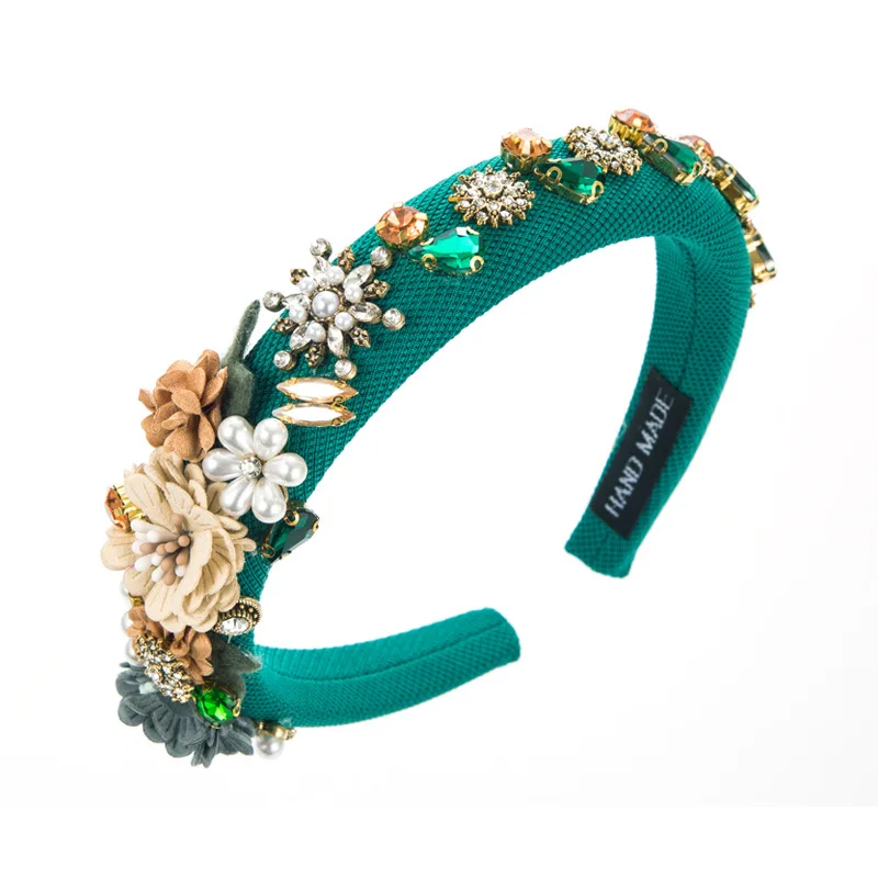 European and American New Fashion Baroque Sponge Dried Flower Headband for Women Sweet Versatile Hair Accessory