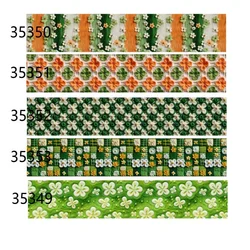(5yards) Lucky Shamrocks Grosgrain Ribbon for St.Patrick's Day Decoration Materials DIY Sewing Accessories