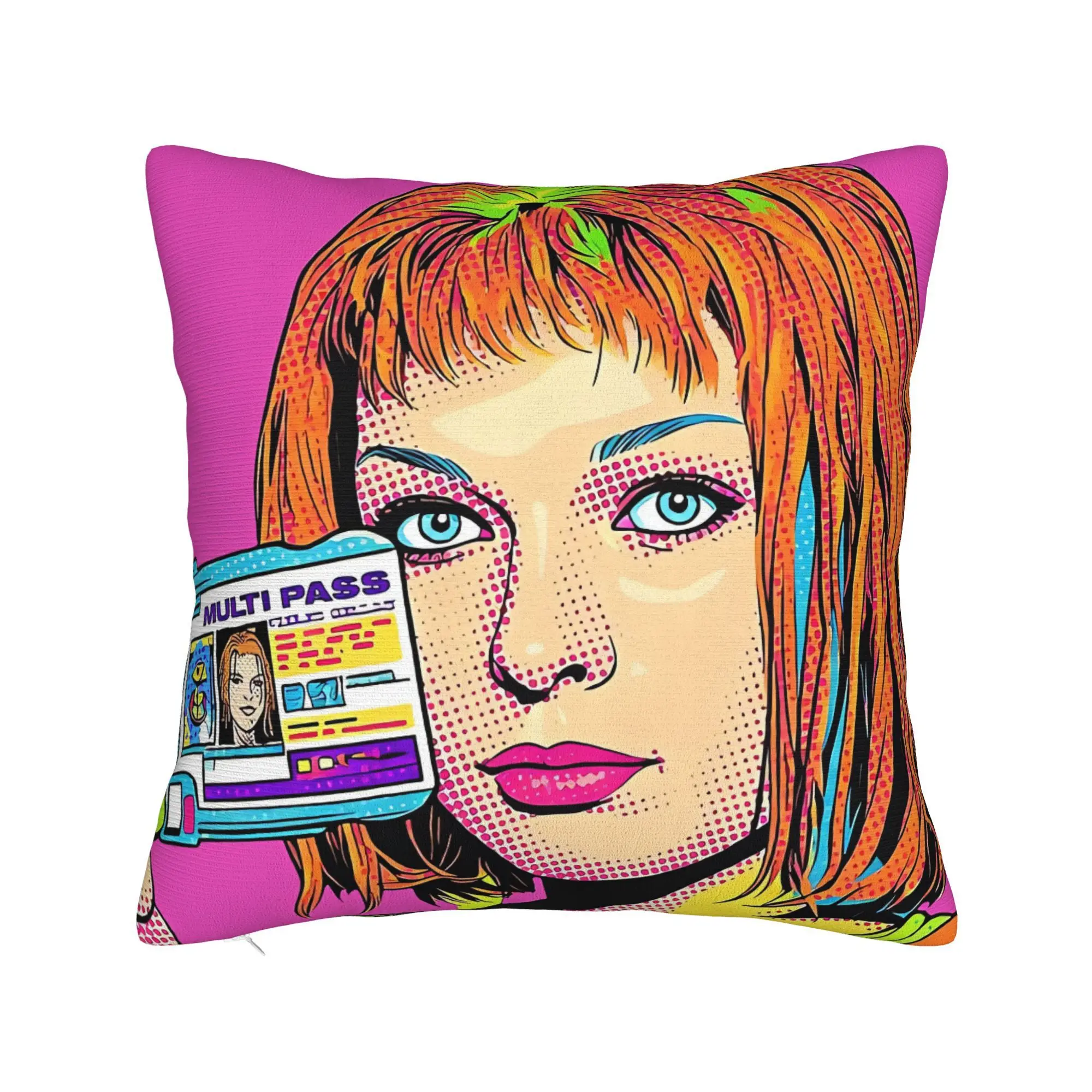 Leeloo S Multi Pass Themed Decorative Throw Pillow Covers Set for Sofa Bed or Chair - Double Sided Print - Instantly Add Texture and Style to Your Living Space
