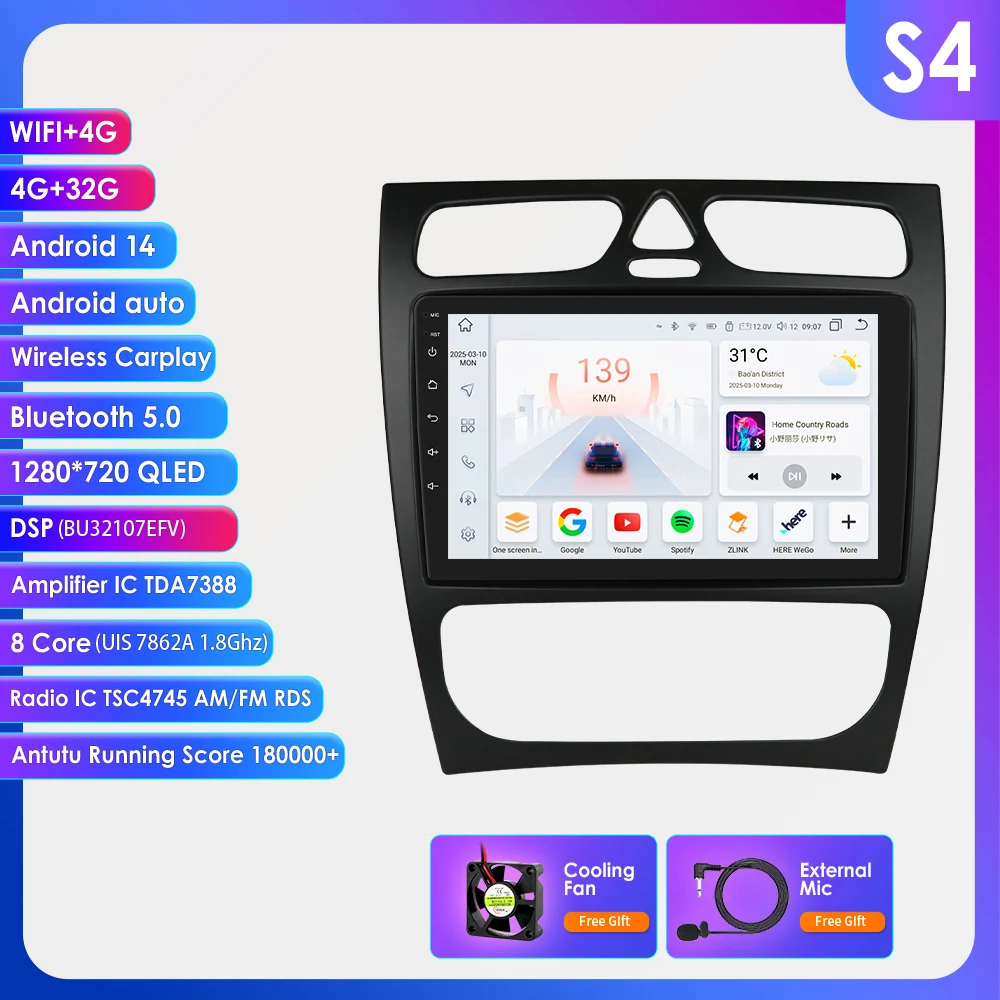Hizpo Android Auto Smart Car Systemen voor Mercedes Benz C W203 A W168 G W463 C CLK W209 Multimedia GPS Stereo Carplay Autoradio