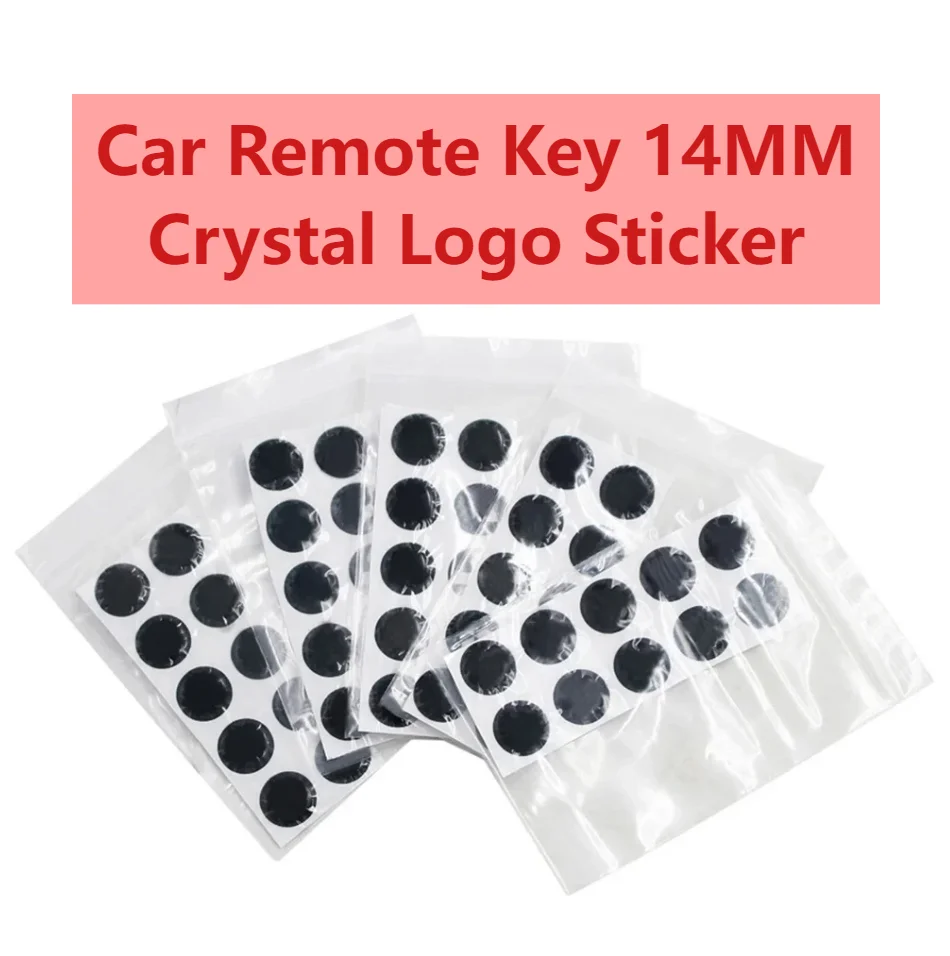 Car Remote Key Crystal Logo Sticker 14MM E-poxy for KEY-DIY KD XHO-RSE VV-DI Remote Control for BM-W Ni-ssan F-ord Toy-ota BEN-Z