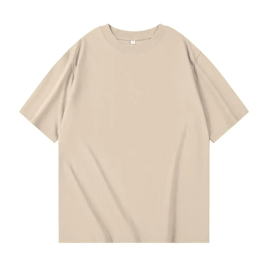 400gsm High Qualtity Oversized Heavy Weight T-shirt for Men Short Sleeve Tee Cotton Solid Color Trend Leisure Streetwear Large