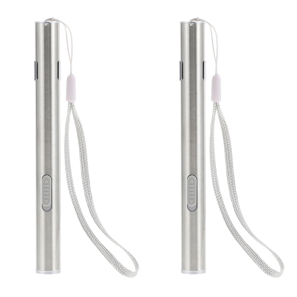 2Sets Rechargeable Pen Flashlight Medical Grade LED Lamp for Patient Assessment Compact Size Fits Pockets Bags