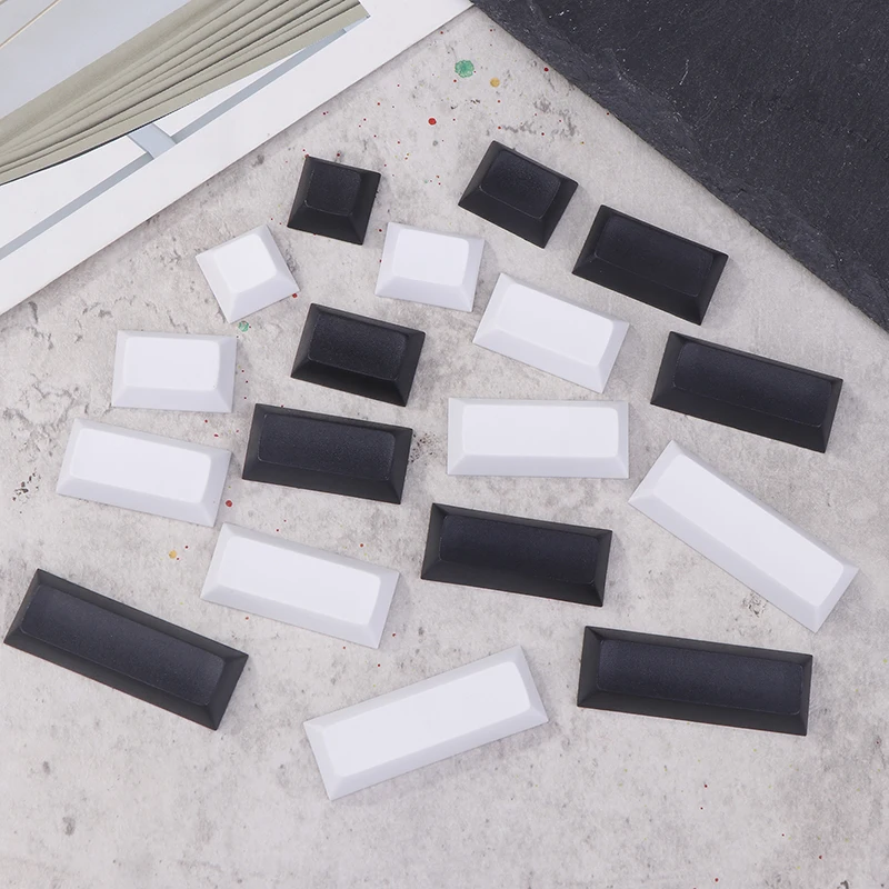 9PCS/Set PBT Space Keycaps Profile Keycap PBT Space Keycaps 1.25/1.5/1.75/2/2.25/2.75U Split Spacebar Black White
