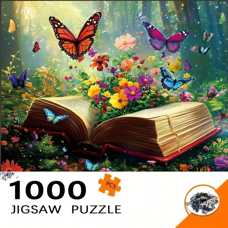 1000 PCS Jigsaw Puzzles for AdultsFlowers Book Puzzle Perfect for Game Nights Gifts Home Decor