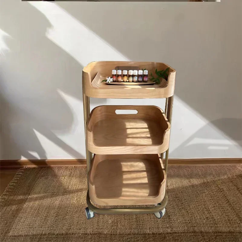 

Barber Trolley Salon Furniture Makeup Manicure Support Cart Removable Storage Professional Household Food Serving Beauty Mobile