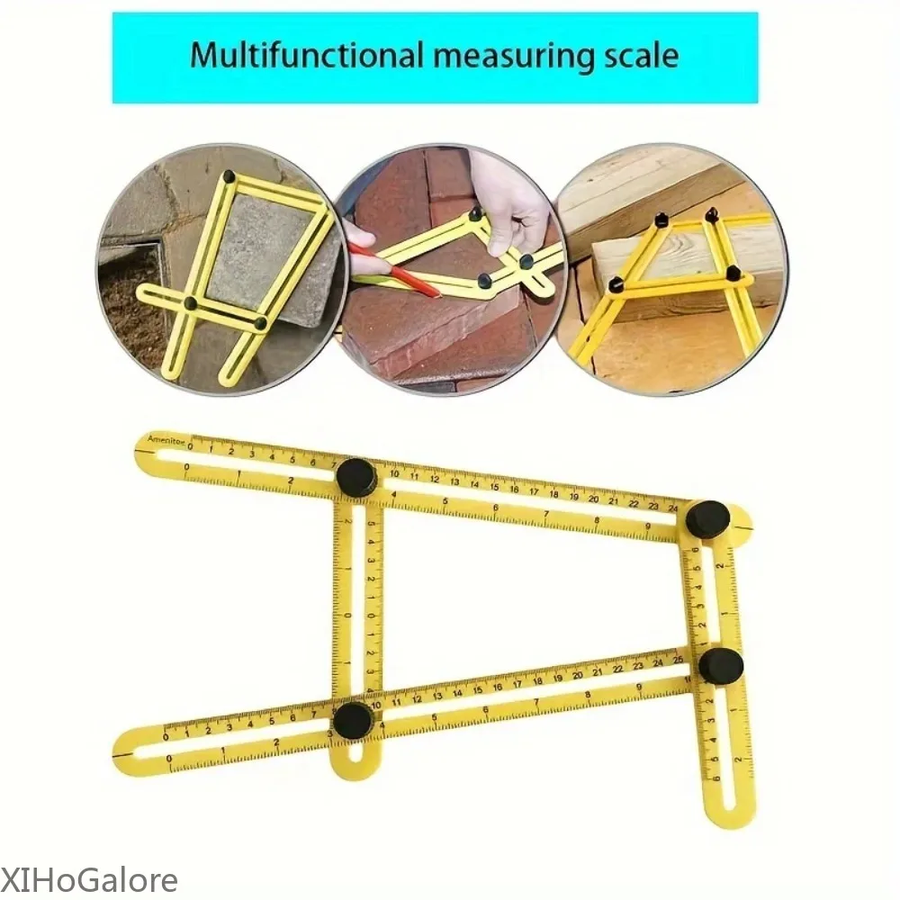 Woodworking Construction Foldable Ruler Multi Functional ABS Plastic 4 Fold Measuring Tool For DIY 1PC Handy