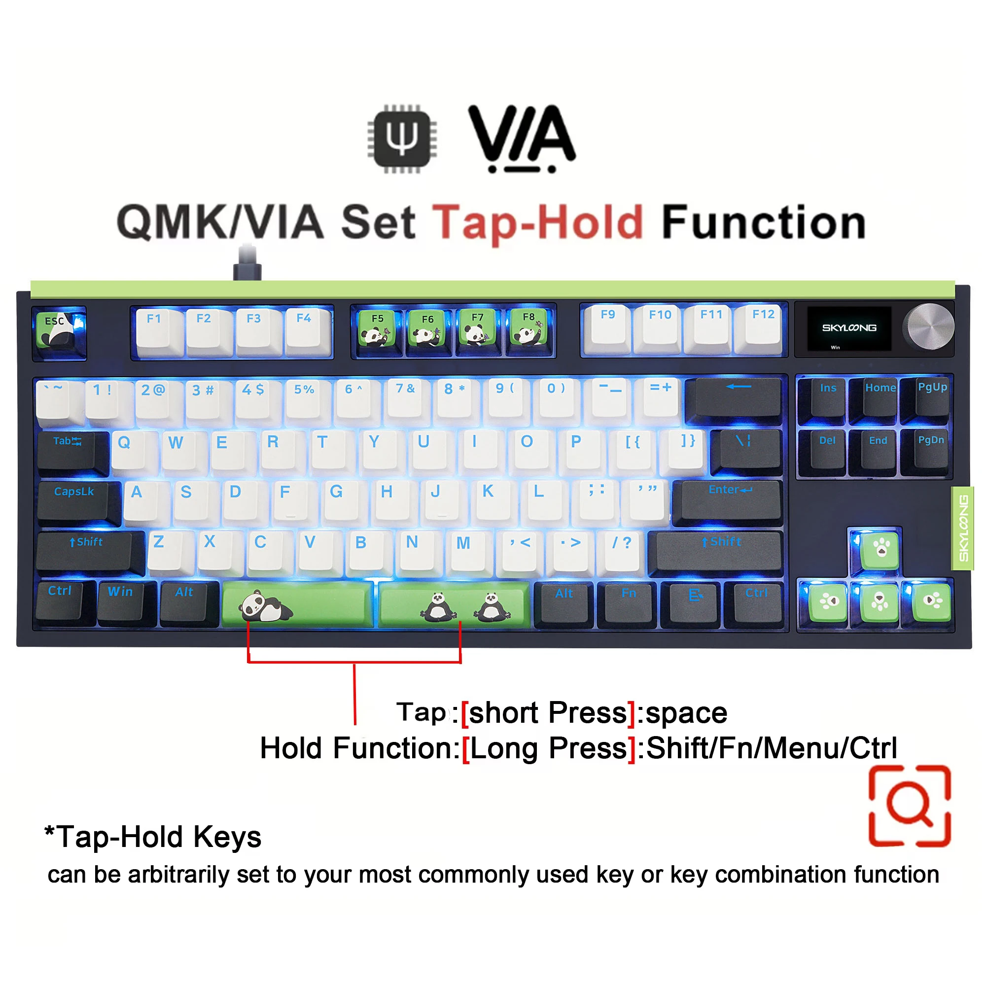 Imagem -03 - Skyloong Qmk Via Teclado Mecânico Gk21 68 75 87 Tkl Pacote Vendas Pbt Panda Keycaps Quente-swappable Usb-c Teclado Gamer com Fio