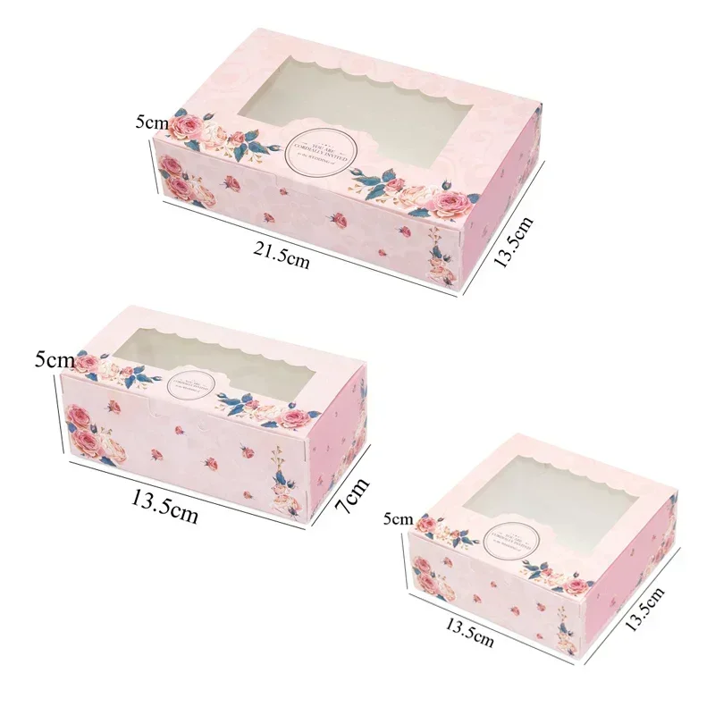 10 adet Mini Mooncake kağıt hediye kutusu şeffaf pencere şeker ve tatlılar kek kutusu düğün iyilik Navidad hediye paketleme ev için