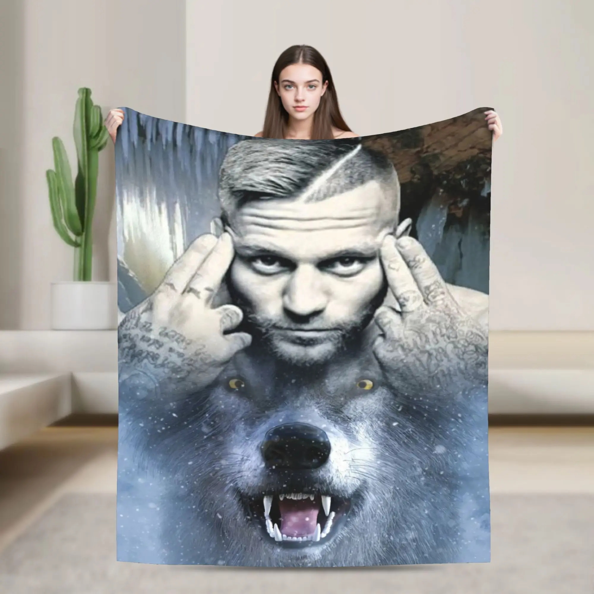 Kollegah German Rapper Flannel Blanket  Soft Warm Bedding Throws for Couch Bed Airplane Travel Graphic Bedspread Sofa Bed Cover