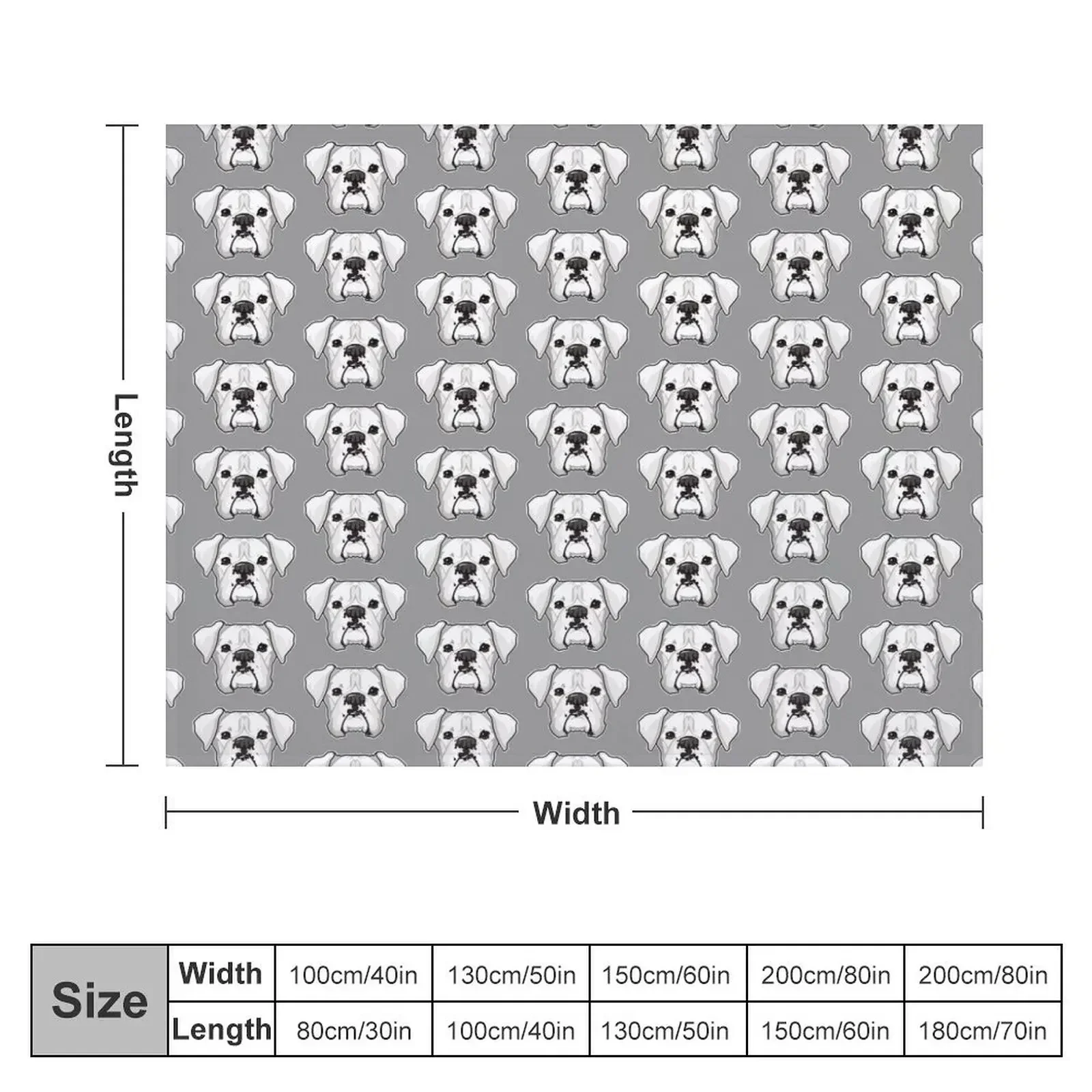 White Boxer Throw Blanket Soft Plaid wednesday Sofa manga Blankets