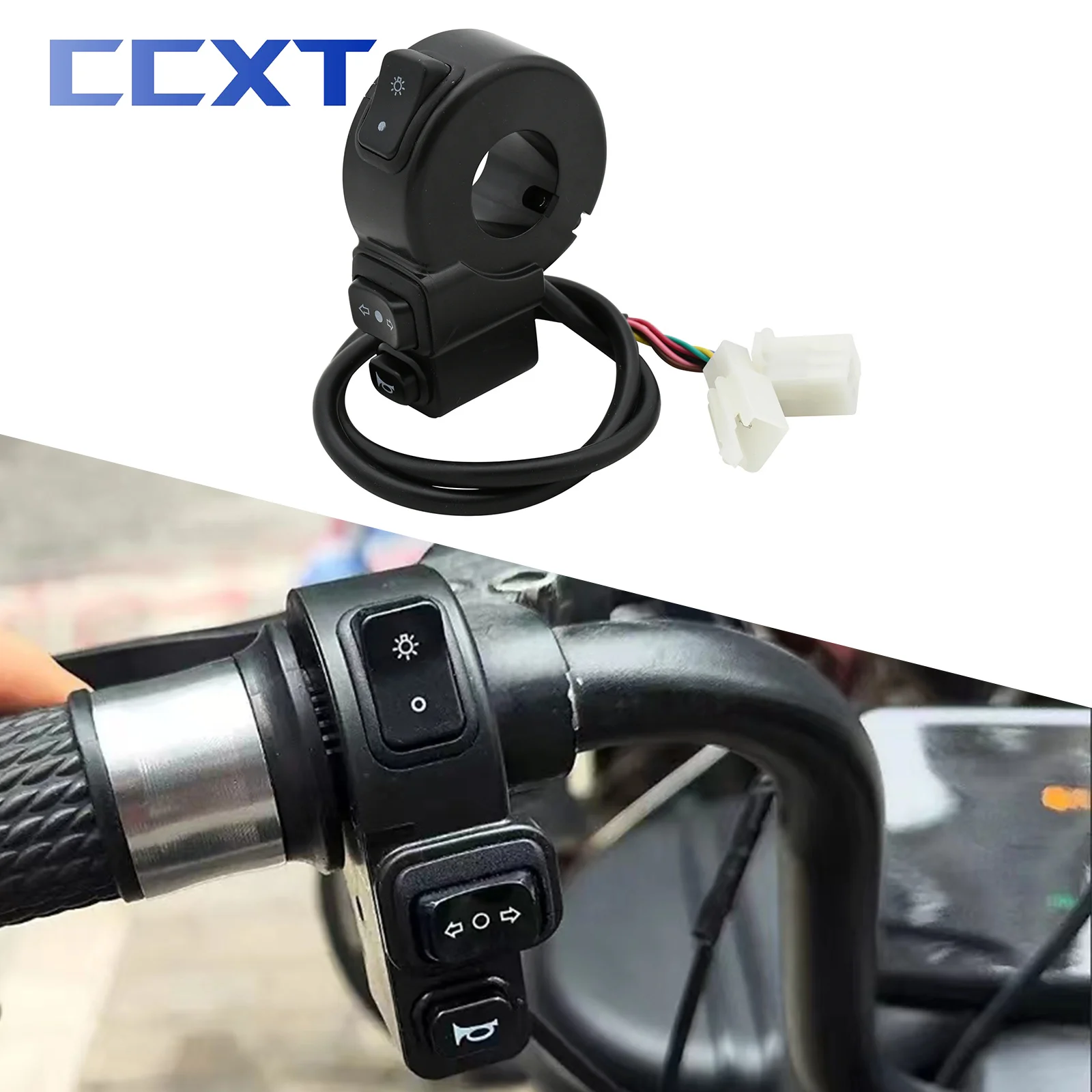 Motorcycle 3 In1 Switch Headlights Turn Signal Horn ON/OFF Button For Any Street Bike Scooter ATV Honda 22mm Handlebar Universal