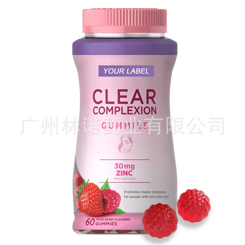 

promotes clean complexion for people with non-cystic acne Clear Skin ACNE Gummy Zinc 30 Mg, Mixed Berry Flavor, 60 Gummies