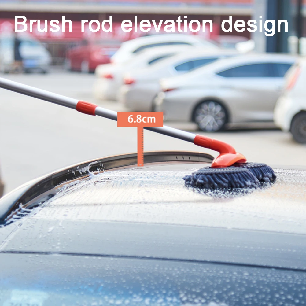 Car Wash Brush Double Brush Head Windshield Roof Wipe Clean Broom Car Cleaning Brush Windshield Roof Window Cleaning Maintenance