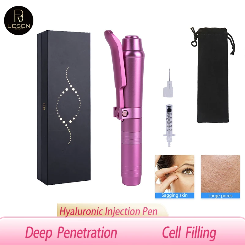 

Lesen 0.3ml Hyaluronic Injection Pen Massage Atomizer Pen Kit High Pressure Acid Micro Guns Anti Wrinkle Water Syringe Needle ve