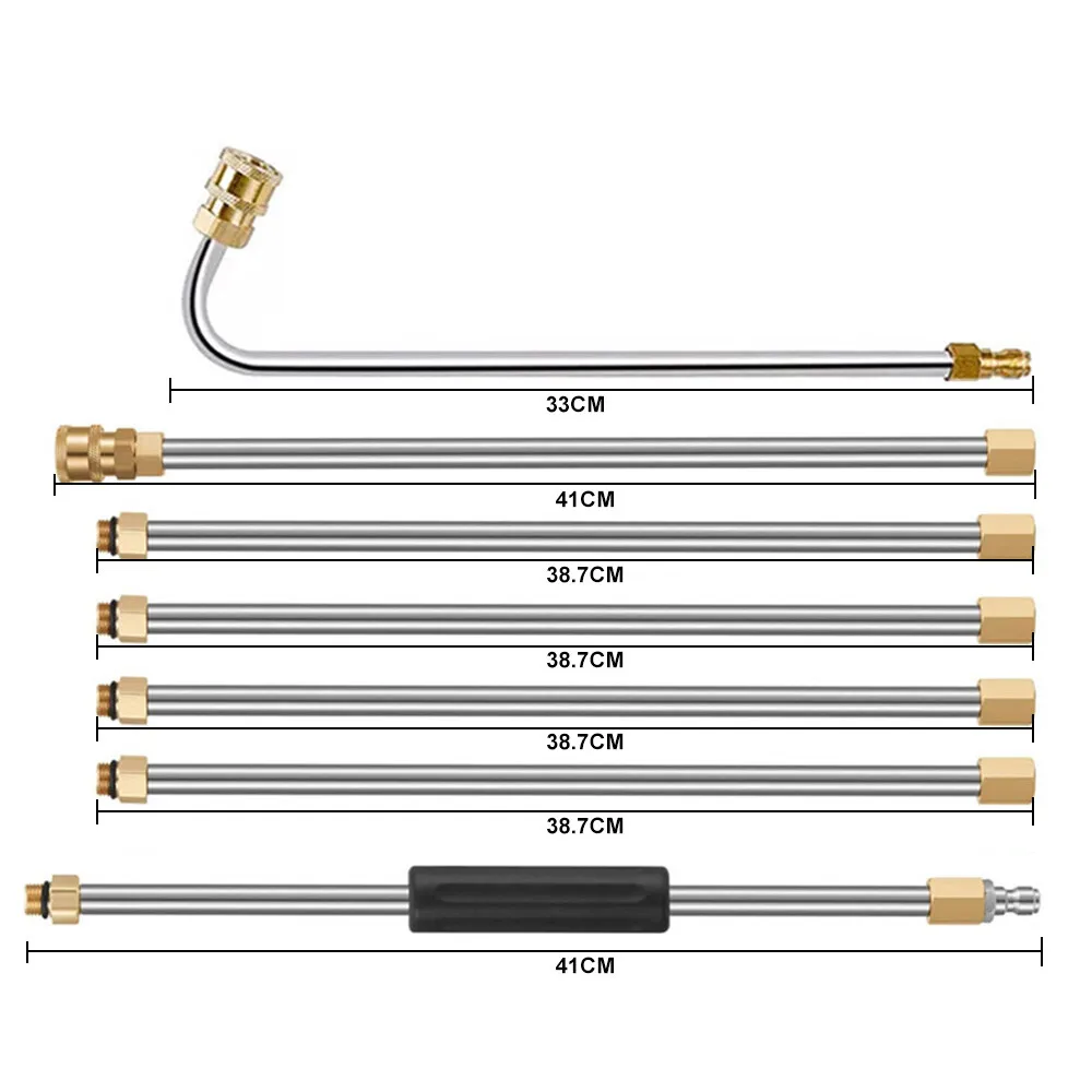 Pressure Washer Wand Set Cleaner Gutter Cleaner Nozzle Tool Kit 1/4