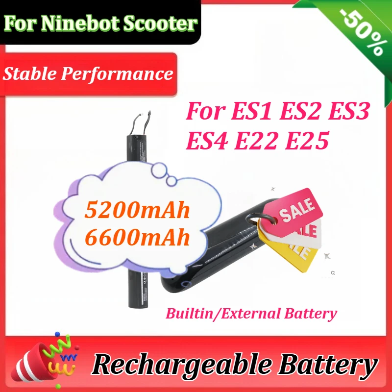36V 5200mAh/6600mAh for Ninebot Scooter ES4 E22 E25 ES1 ES2 ES3 Electric Scooter Internal Built in / External Upgraded Battery