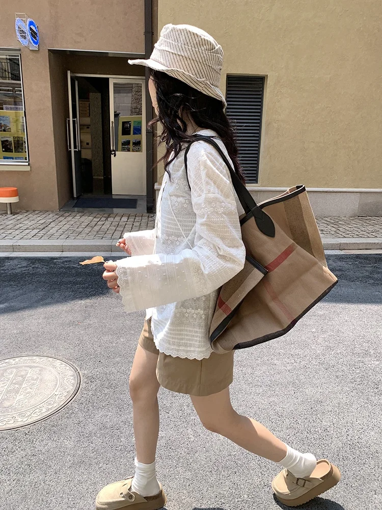 

Летнее женское хлопковое пальто Huanghuangjia 2025 с вышивкой, тонкое, повседневное, с защитой от солнца, кружевное, с длинными рукавами и круглым вырезом