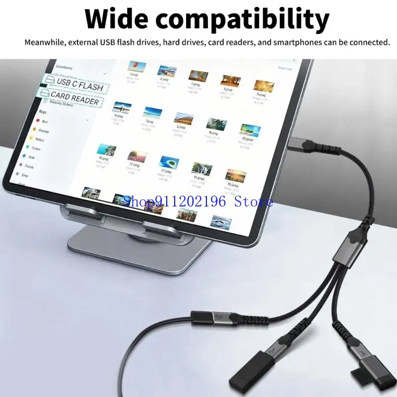 

P82A Переходники USB «папа» на 2/3 «мама» типа C, 2/3-портовый разветвительный кабель OTG для быстрой синхронизации данных и