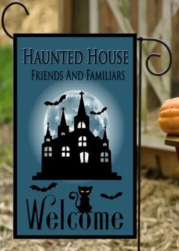 Haunted House Welcome     Garden Flag ~     Double Sided  * Top Quality