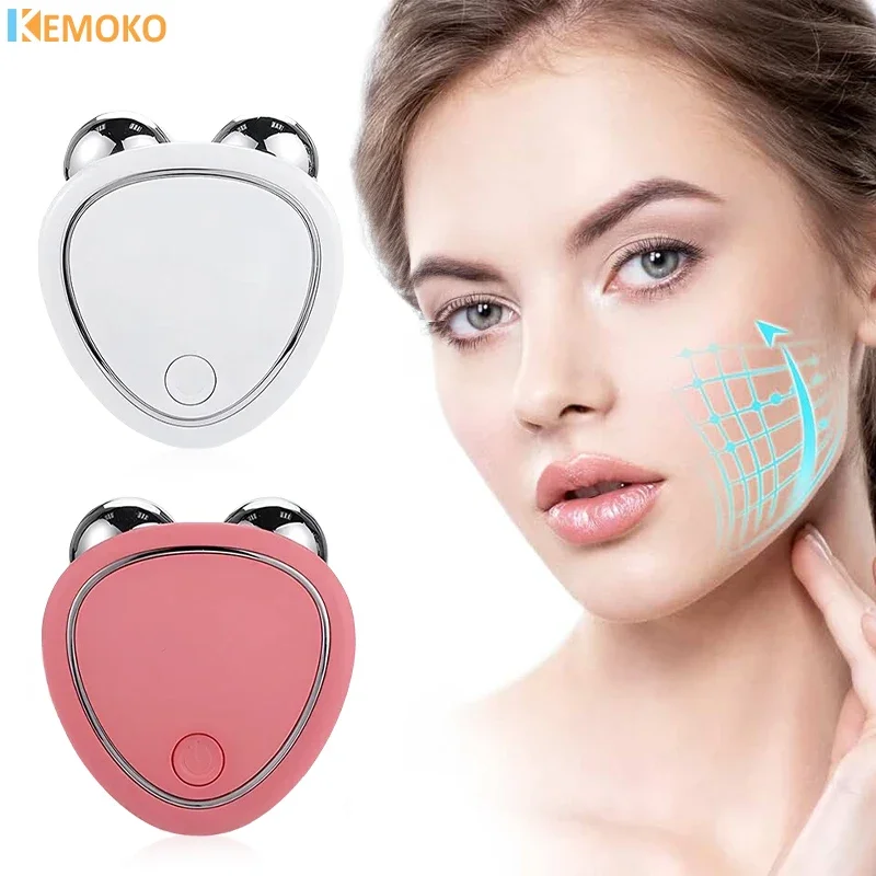 Electric Facial Micro-current Beauty Instrument Face Lift Roller Massager Skin Tighten Sonic Vibration Massage Beauty Devices