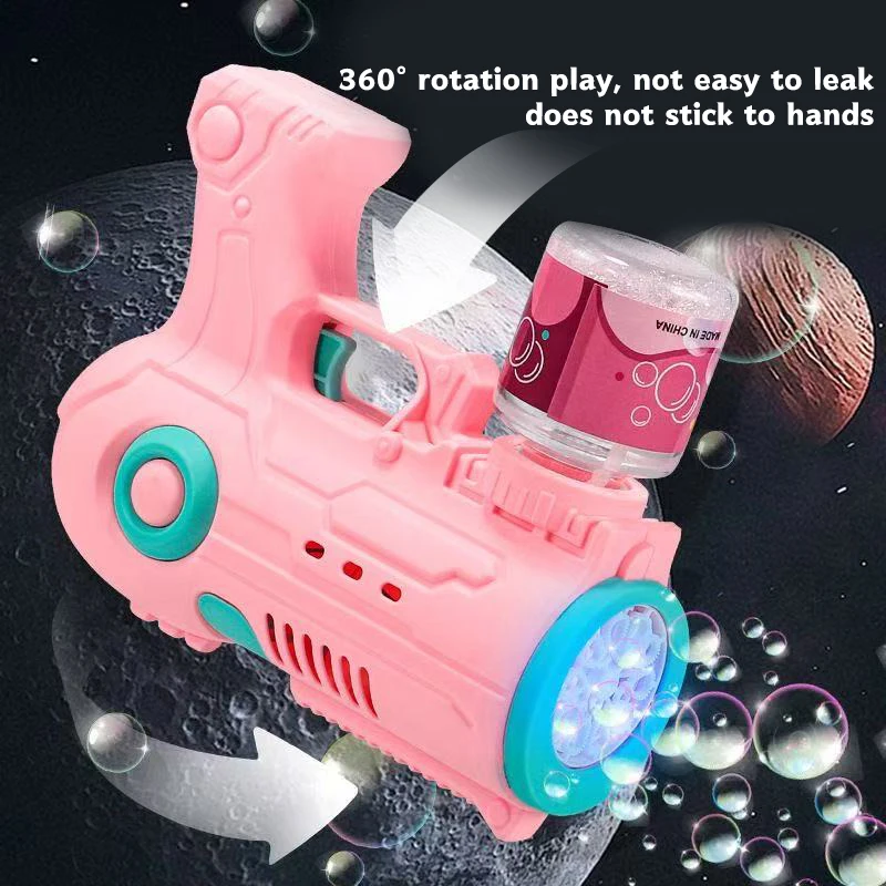 Pistola de bolhas totalmente automática de 10 furos, inclui recarga de bolhas |   Adequado para casamentos, festas de aniversário, presentes de Natal