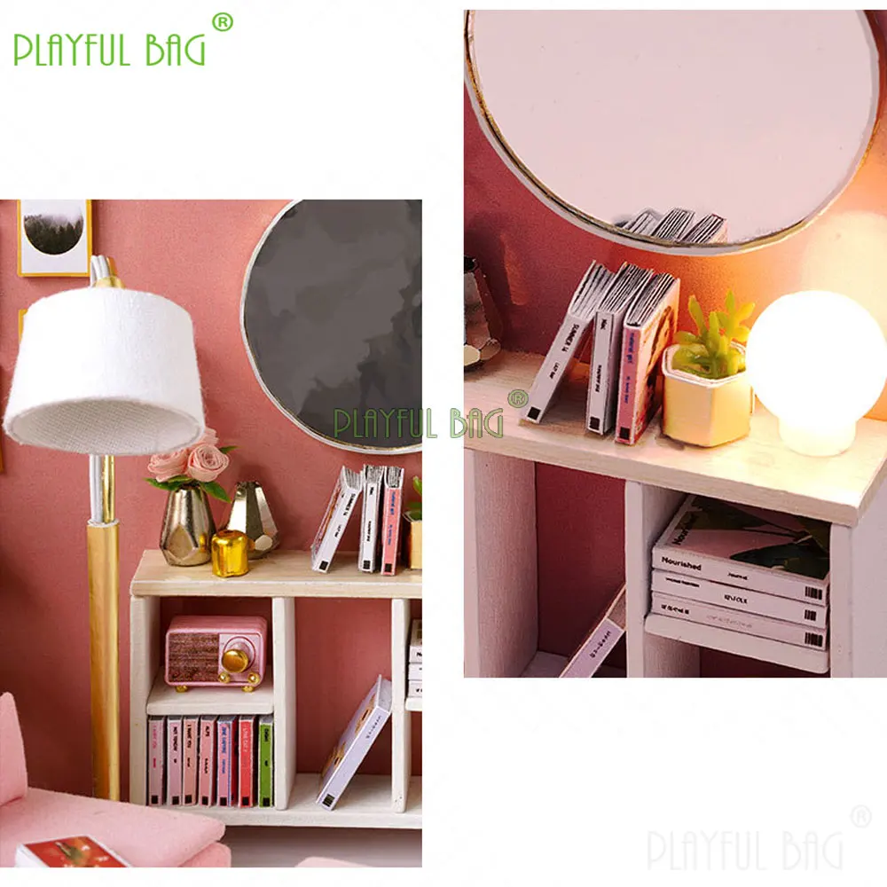 "وقت سعيد" لتقوم بها بنفسك مجموعة بيت الدمى الإبداعية فيلا العمارة نموذج مشروع بناء مصغر للاسترخاء وديكور المنزل UG398 #2