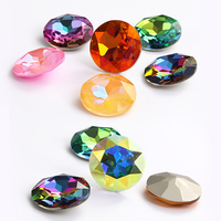 27mm Round Glass Rhinestone Pointback Gemstone Diamond Stones For Jewelry Clothes Crystal Stone Big Beeds For Dress Diy Crafts