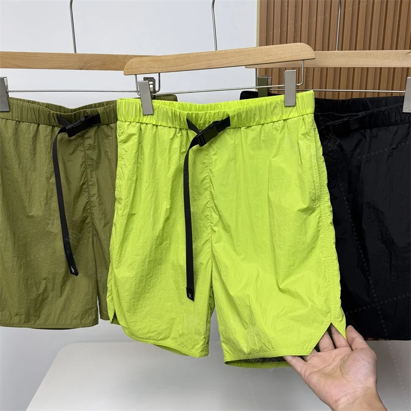 

Легкие быстросохнущие дышащие летние мужские спортивные повседневные универсальные шорты для активного отдыха, пляжные брюки прямого кроя со средней посадкой