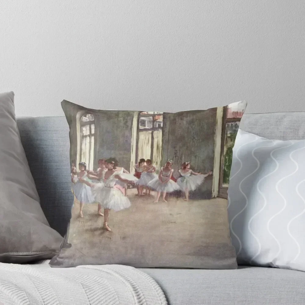 Edgar Degas French Impressionism Oil Painting Ballerinas Rehearsing Dancing Throw Pillow pillow cover christmas pillow