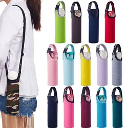 450-600ML Water Bottle Cover Bag Pouch Neoprene Water Pouch Holder Shoulder Strap Carrier Insulat Bag Sport Camping Accessories