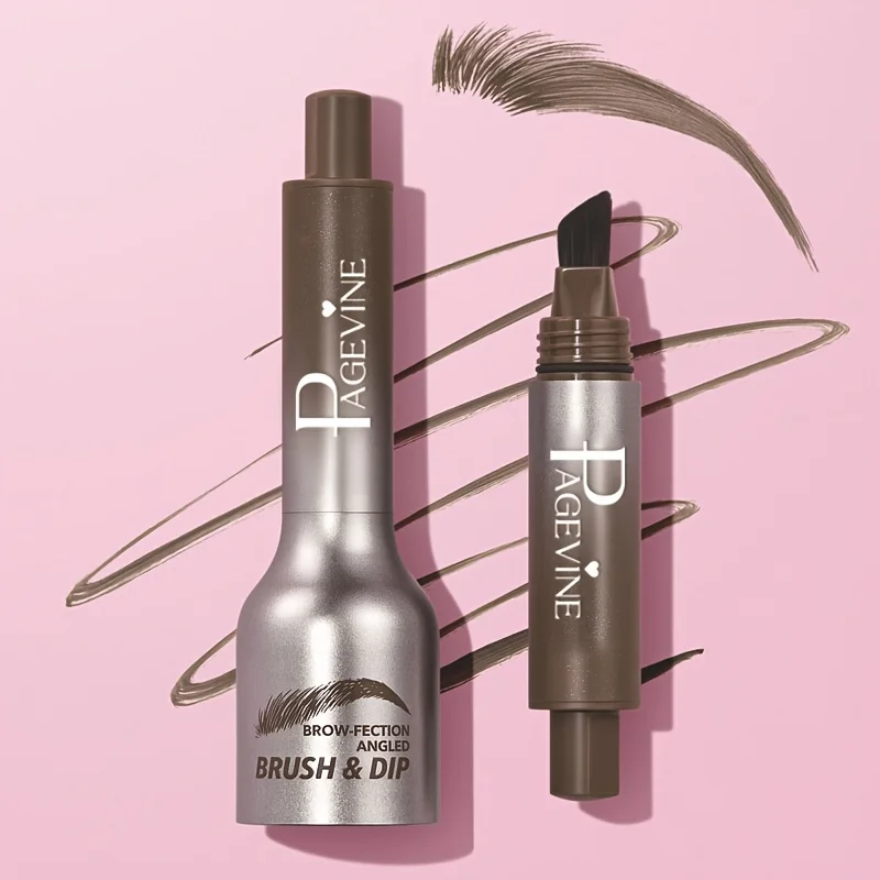 

Angled Square Brush Brow Cream, Quick Drying Long Lasting Eyebrow Pomade, Microblade Hair-like Brow Effect, Fill Sparse Brows Wa