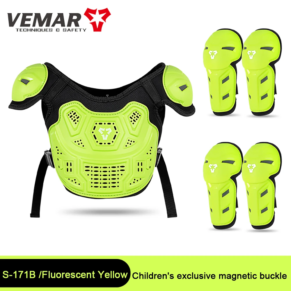 

Детский мотоциклетный защитный жилет, защитная куртка для мотокросса, защитные наколенники, полный комплект мотозащиты