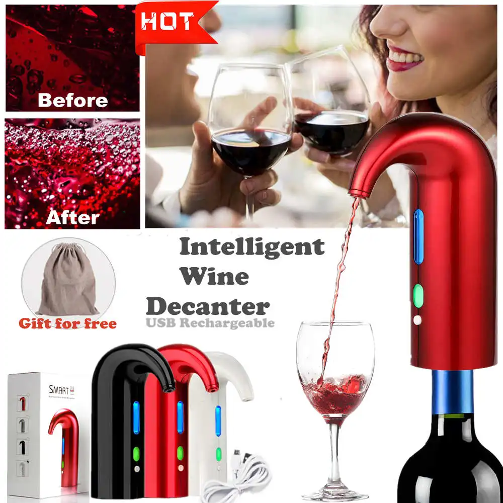 

Instant Wine Aerator Electronic Wine Decanter USB Rechargeable Decanters Wine Tap Wine Dispenser Pump For Red and White Wine