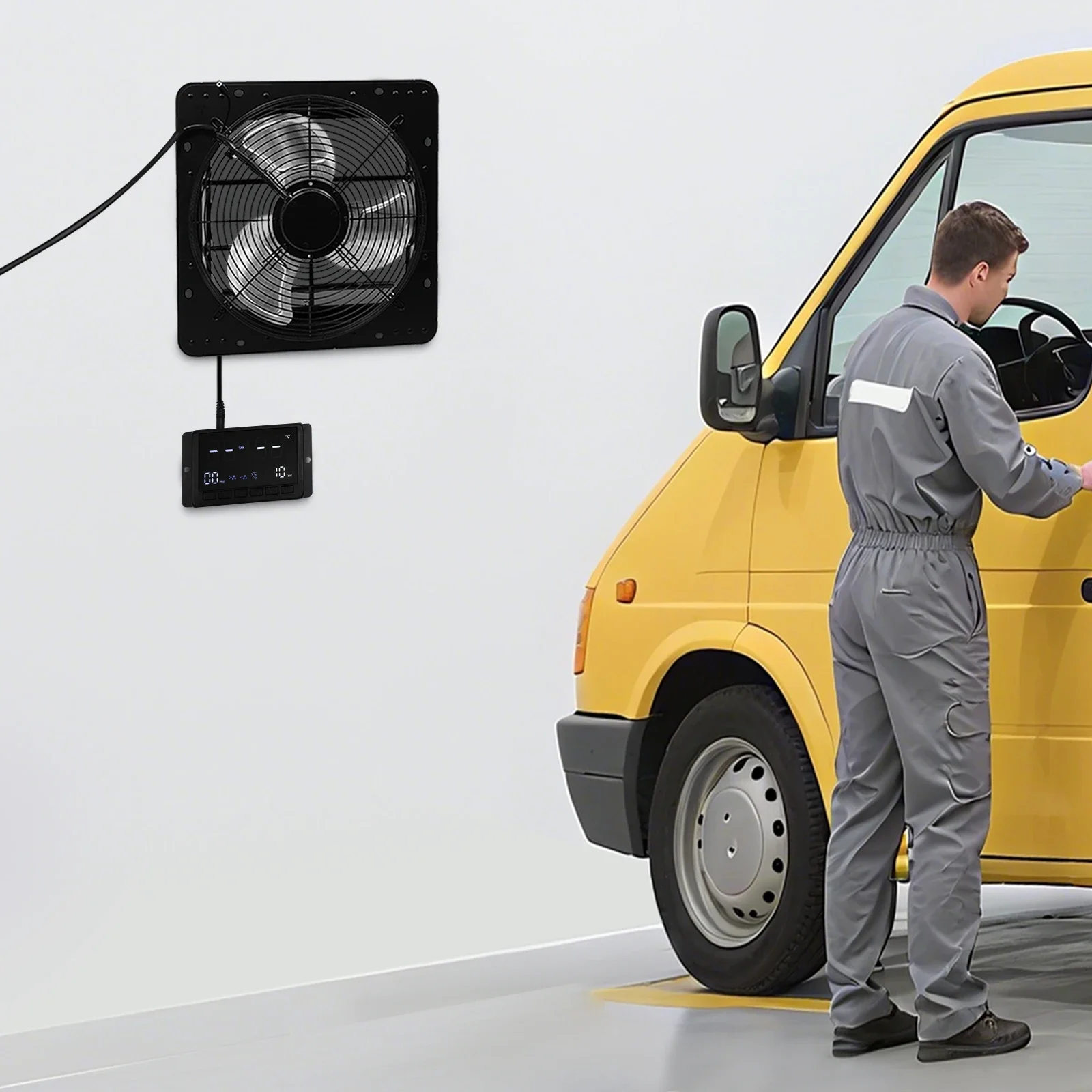 

14-Inch 36W Wall-mounted Exhaust Fan 1600rpm 1294CFM , Wall Mount Fan, Black Ventilation and Cooling Fan,