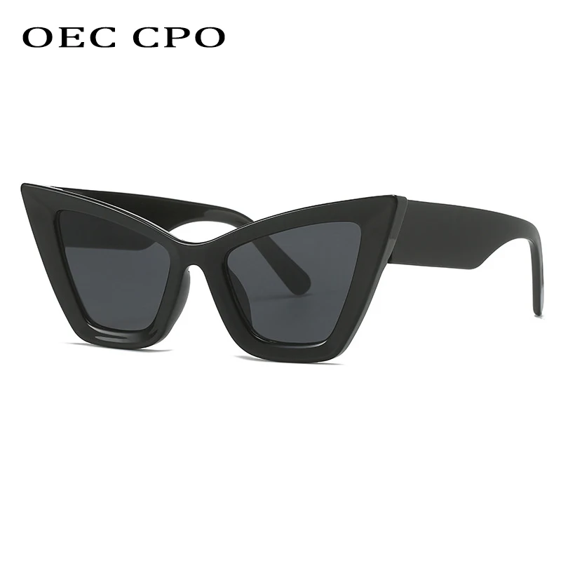 OEC CPO Vintage Cat Eye Sunglasses for Men Women 2023 Fashion Colourful Shades Eyewear Female New Ins Popular Sun Glasses UV400
