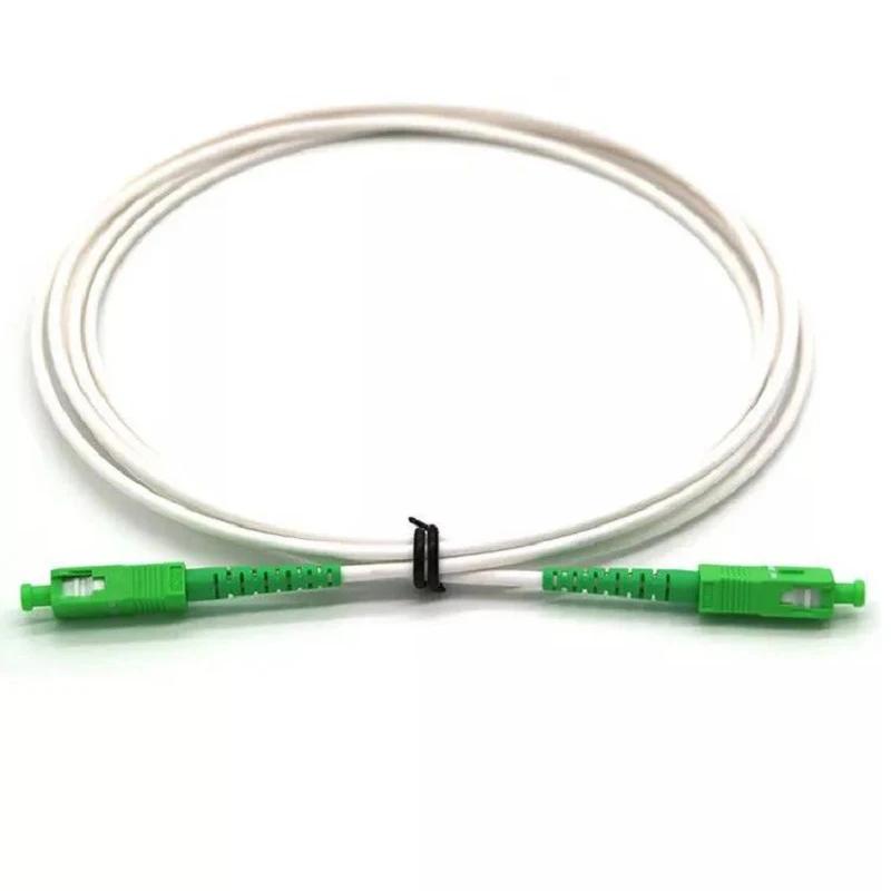 100PCS G657A2 3.0mm Optical Fiber Cable SC APC Fiber Optic Patch Cord Simplex Single Mode Fiber Optic Patch Cable White