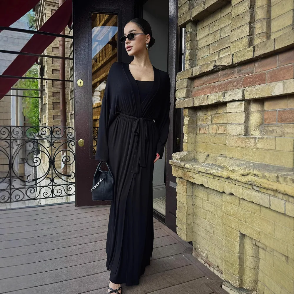 Ensemble de robe d'été tendance pour femmes, robes décontractées, robe à bretelles élégante et manteau Long, ensemble deux pièces, vêtements pour femmes