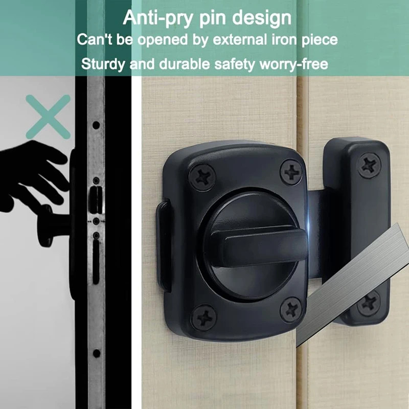 Rotary Door Latch, 180 Degree Switch Bedroom Interior Door Latch, Knob French Sliding Door Latch Interior Door Lock