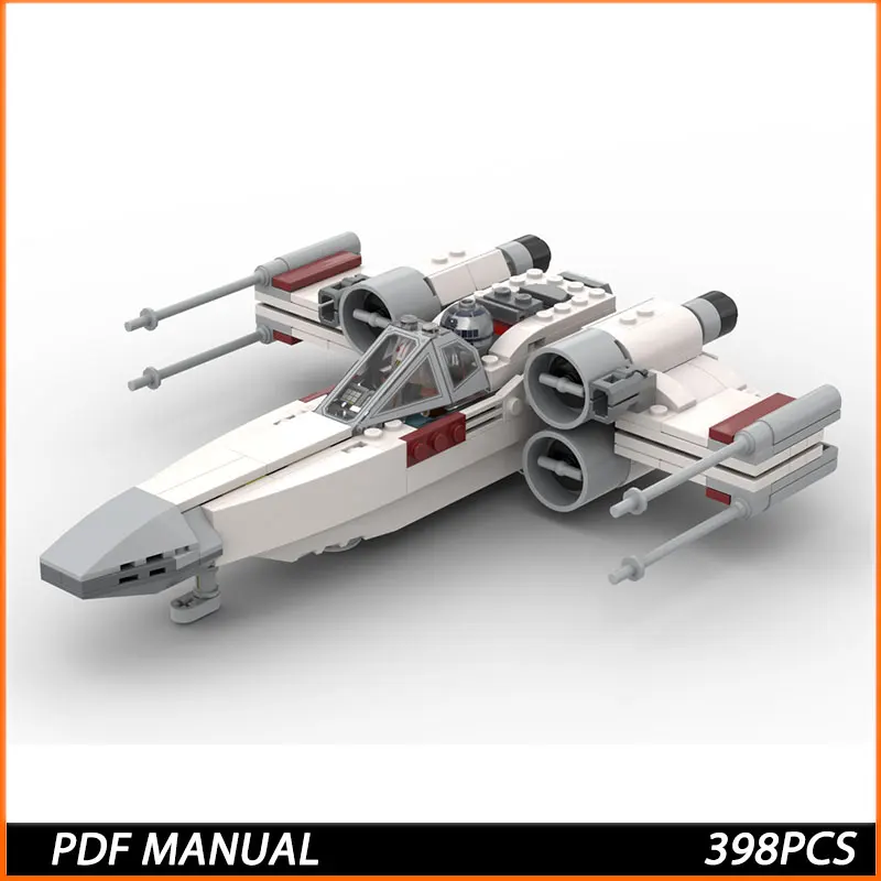 New MOC Building Blocks X Space Fighter DIY Model Brick Home Ornament Gift for Boys 398PCS