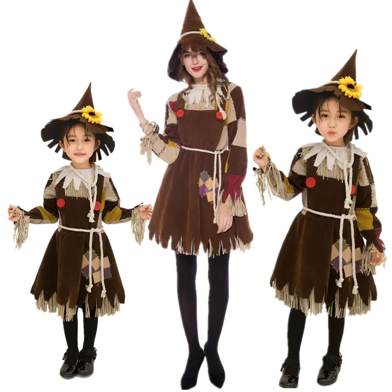 

Halloween Wizard of Oz Costume Stage Drama Scarecrow CostumeParent-Child Costume Carnival Party Performance Circus Clown Dress