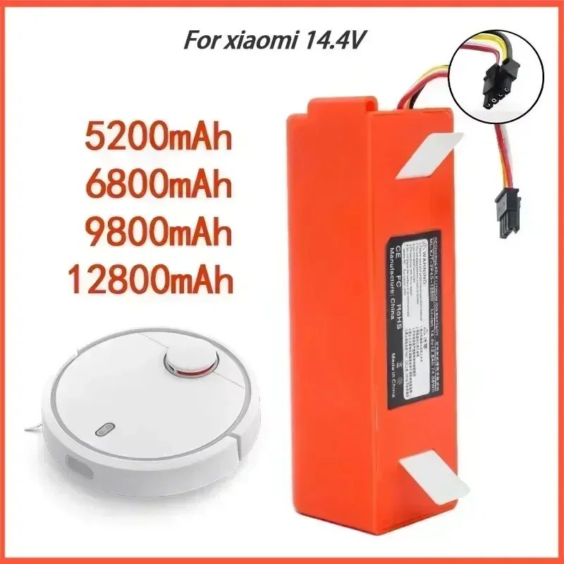 

Replacement Battery for Xiaomi Roborock, Robotic Vacuum Cleaner, S55, S60, S65, S50, S51, S5 MAX, S6 Parts, 14.4V, 12800mAh